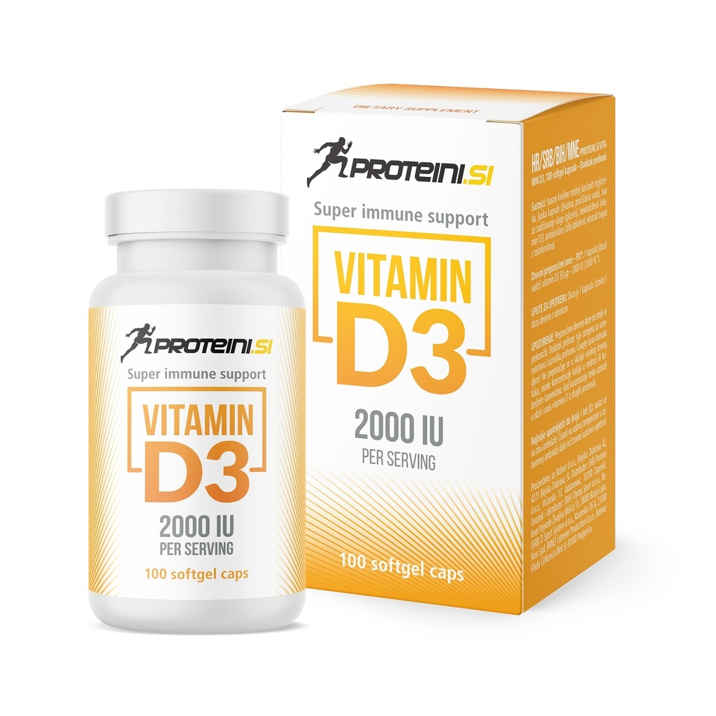 PROTEINI.SI VITAMIN D3 (2000IU), 100 softgel capsules